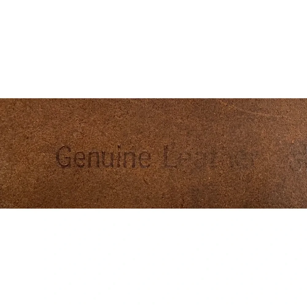 Timberland Mens‎ Brown Genuine Leather Belt Size 36 Brass Buckle Logo Embossed